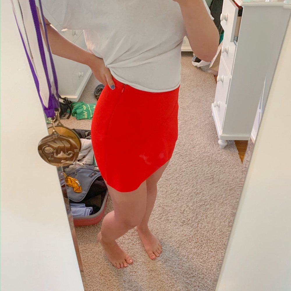 Topshop Red Peplum Skirt